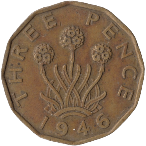 1946 BRASS THREEPENCE ( VF ) - Threepence - Cambridgeshire Coins
