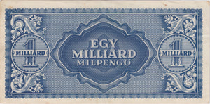 1946 MAGYAR NEMZETI BANK ONE BILLION PENGO BANKNOTE REF 106 - World Banknotes - Cambridgeshire Coins