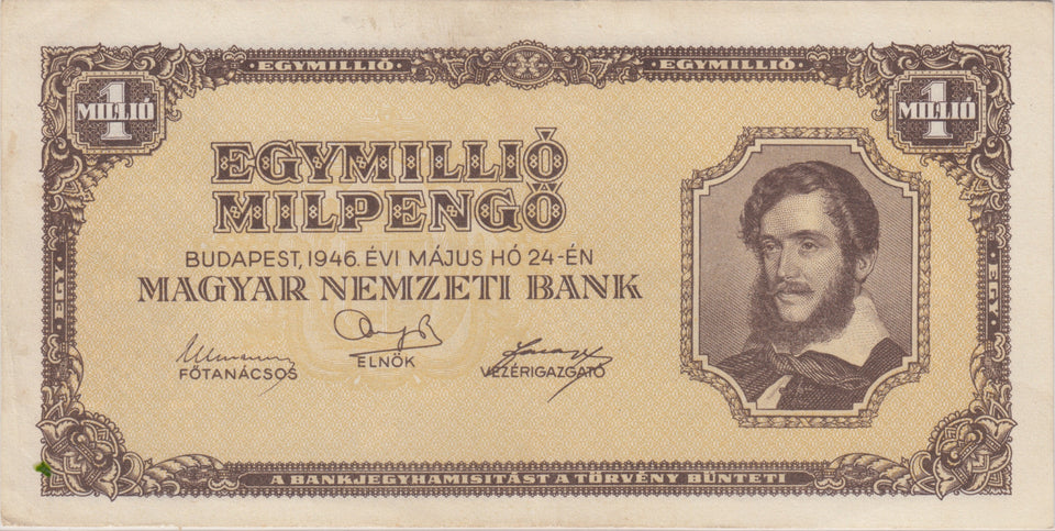 1946 MAGYAR NEMZETI BANK ONE MILLION PENGO BANKNOTE REF 108 - World Banknotes - Cambridgeshire Coins