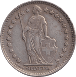 1946 SILVER ONE FRANC SWITZERLAND - SILVER WORLD COINS - Cambridgeshire Coins