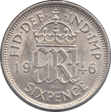 1946 SIXPENCE ( AUNC ) - SIXPENCE - Cambridgeshire Coins
