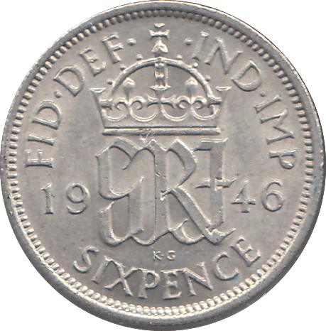 1946 SIXPENCE (EF) - WORLD COINS - Cambridgeshire Coins