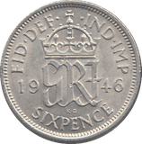1946 SIXPENCE (EF) - WORLD COINS - Cambridgeshire Coins