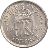 1946 SIXPENCE ( UNC ) - SIXPENCE - Cambridgeshire Coins
