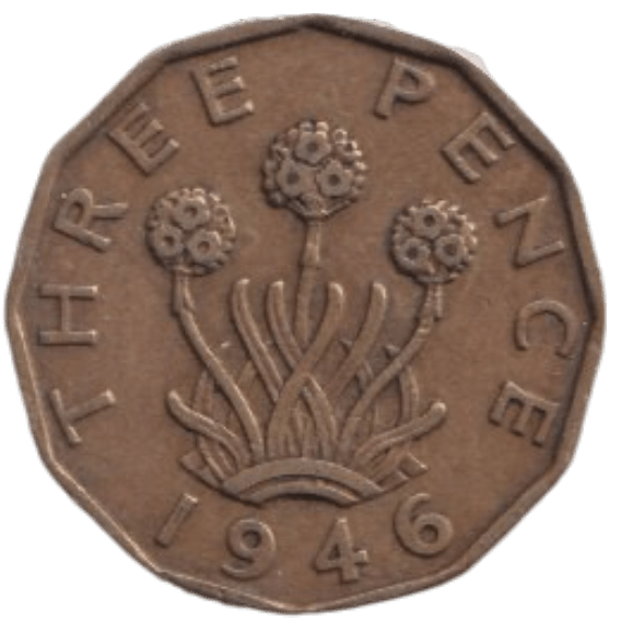 1946 THREE PENCE ( FINE ) REF-10 - THREEPENCE - Cambridgeshire Coins