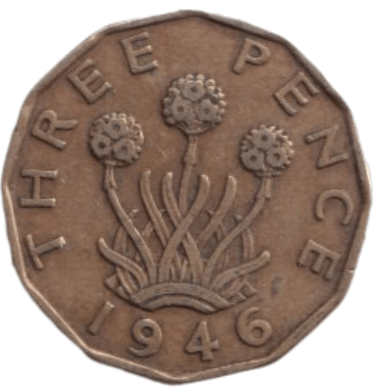 1946 THREE PENCE ( FINE ) REF-11 - THREEPENCE - Cambridgeshire Coins