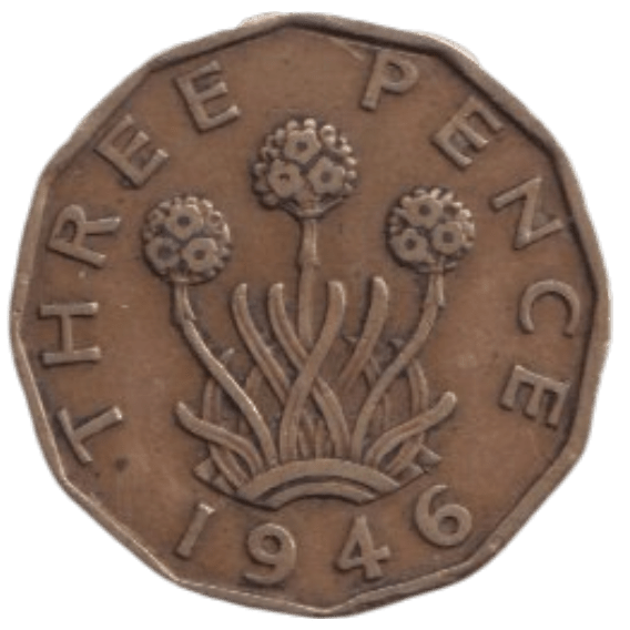 1946 THREE PENCE ( FINE ) REF-12 - THREEPENCE - Cambridgeshire Coins