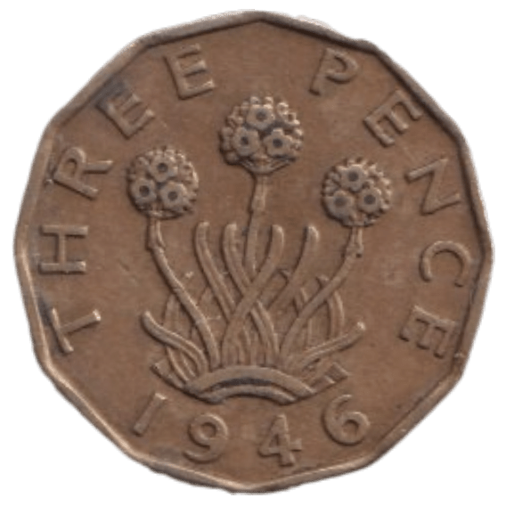 1946 THREE PENCE ( FINE ) REF-13 - THREEPENCE - Cambridgeshire Coins