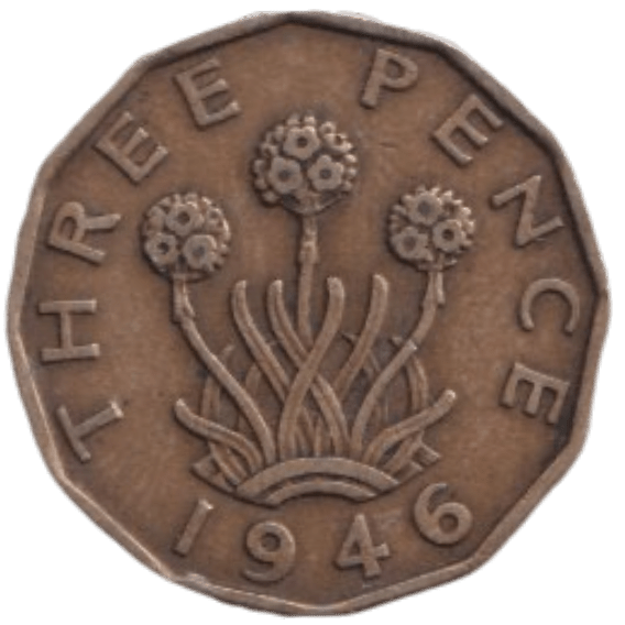 1946 THREE PENCE ( FINE ) REF-14 - THREEPENCE - Cambridgeshire Coins