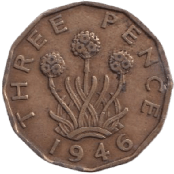 1946 THREE PENCE ( FINE ) REF-15 - THREEPENCE - Cambridgeshire Coins