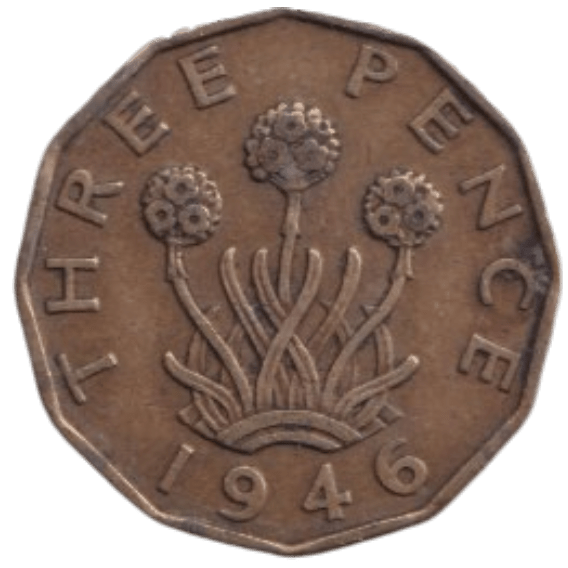 1946 THREE PENCE ( FINE ) REF-16 - THREEPENCE - Cambridgeshire Coins