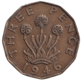 1946 THREE PENCE ( FINE ) REF-16 - THREEPENCE - Cambridgeshire Coins
