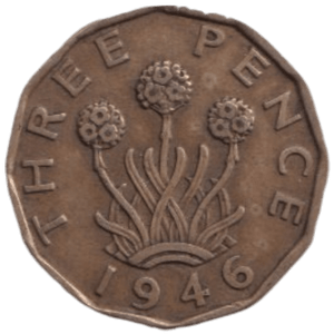 1946 THREE PENCE ( FINE ) REF-17 - THREEPENCE - Cambridgeshire Coins
