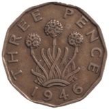 1946 THREE PENCE ( FINE ) REF-17 - THREEPENCE - Cambridgeshire Coins