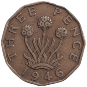 1946 THREE PENCE ( FINE ) REF-18 - THREEPENCE - Cambridgeshire Coins