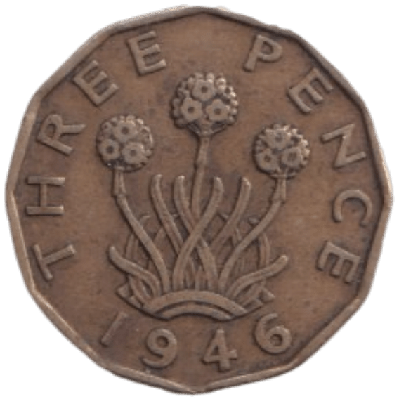 1946 THREE PENCE ( FINE ) REF-18 - THREEPENCE - Cambridgeshire Coins