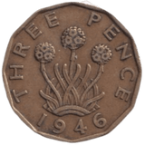1946 THREE PENCE ( FINE ) REF-19 - THREEPENCE - Cambridgeshire Coins