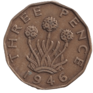 1946 THREE PENCE ( FINE ) REF-1 - THREEPENCE - Cambridgeshire Coins