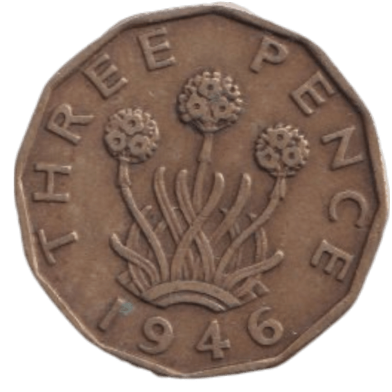 1946 THREE PENCE ( FINE ) REF-1 - THREEPENCE - Cambridgeshire Coins