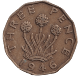 1946 THREE PENCE ( FINE ) REF-1 - THREEPENCE - Cambridgeshire Coins