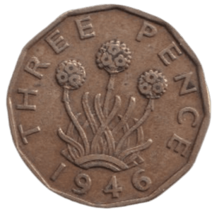 1946 THREE PENCE ( FINE ) REF-20 - THREEPENCE - Cambridgeshire Coins