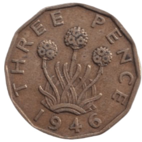 1946 THREE PENCE ( FINE ) REF-20 - THREEPENCE - Cambridgeshire Coins