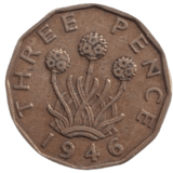 1946 THREE PENCE ( FINE ) REF-20 - THREEPENCE - Cambridgeshire Coins