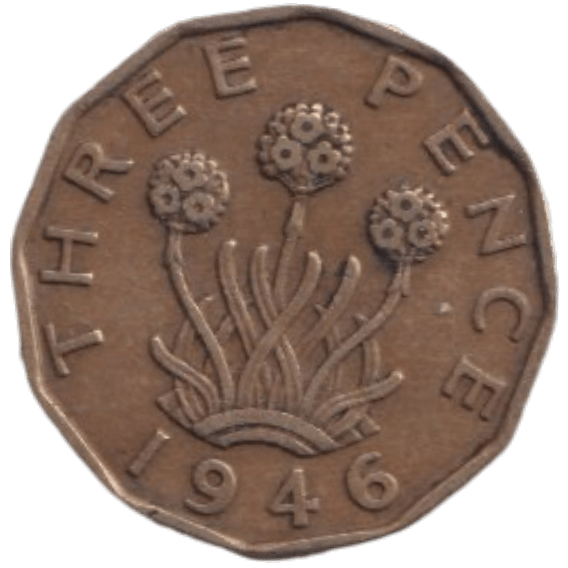 1946 THREE PENCE ( FINE ) REF-21 - THREEPENCE - Cambridgeshire Coins