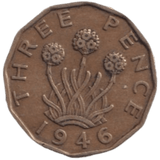 1946 THREE PENCE ( FINE ) REF-21 - THREEPENCE - Cambridgeshire Coins