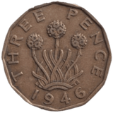 1946 THREE PENCE ( FINE ) REF-22 - THREEPENCE - Cambridgeshire Coins