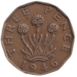 1946 THREE PENCE ( FINE ) REF-24 - THREEPENCE - Cambridgeshire Coins