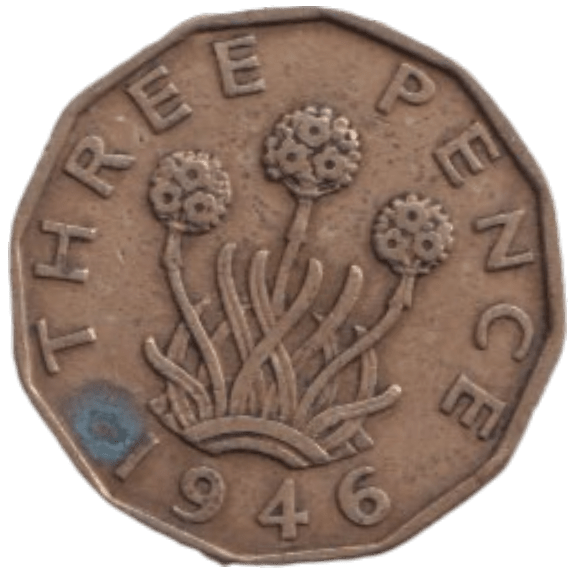 1946 THREE PENCE ( FINE ) REF-25 - THREEPENCE - Cambridgeshire Coins