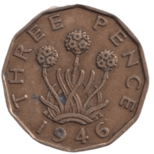 1946 THREE PENCE ( FINE ) REF-26 - THREEPENCE - Cambridgeshire Coins
