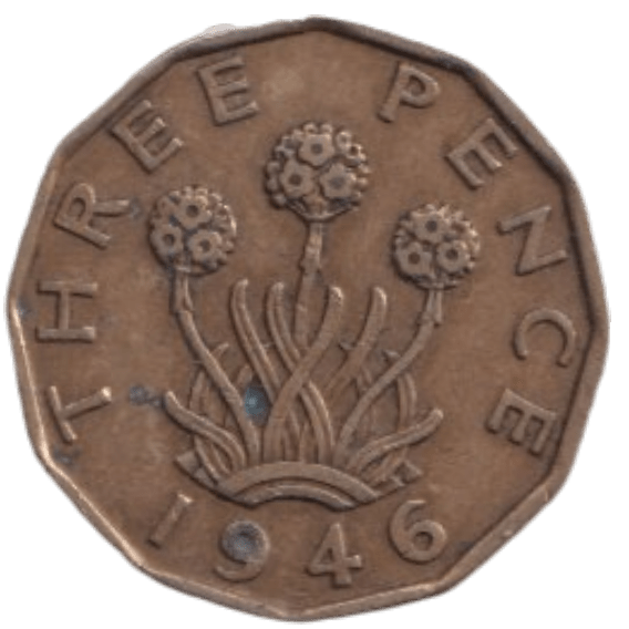 1946 THREE PENCE ( FINE ) REF-26 - THREEPENCE - Cambridgeshire Coins