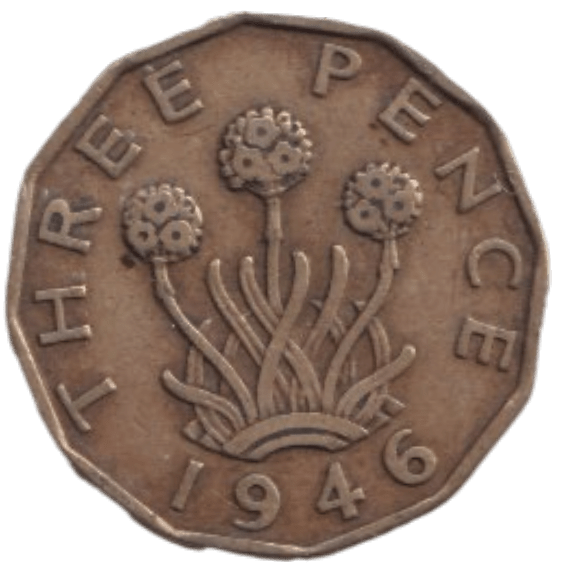 1946 THREE PENCE ( FINE ) REF-2 - THREEPENCE - Cambridgeshire Coins