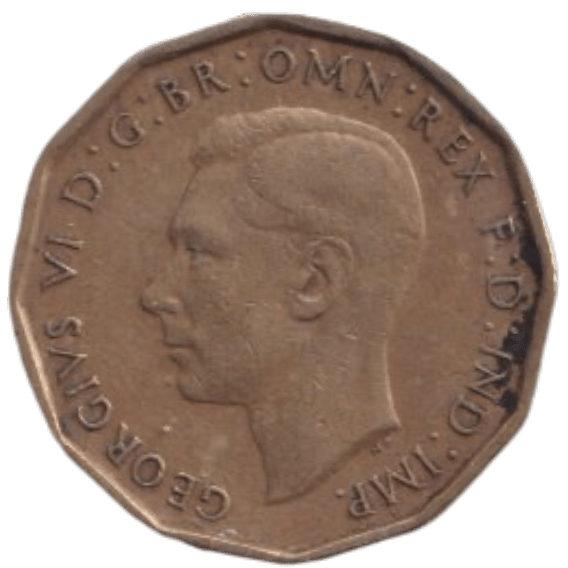 1946 THREE PENCE ( FINE ) REF-3 - THREEPENCE - Cambridgeshire Coins