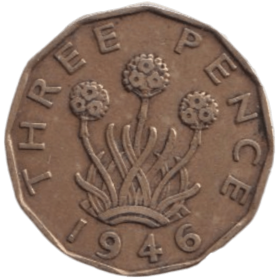 1946 THREE PENCE ( FINE ) REF-3 - THREEPENCE - Cambridgeshire Coins