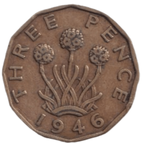 1946 THREE PENCE ( FINE ) REF-4 - THREEPENCE - Cambridgeshire Coins