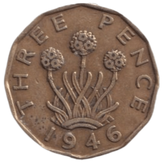 1946 THREE PENCE ( FINE ) REF-5 - THREEPENCE - Cambridgeshire Coins