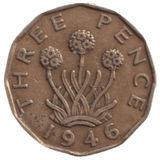 1946 THREE PENCE ( FINE ) REF-5 - THREEPENCE - Cambridgeshire Coins