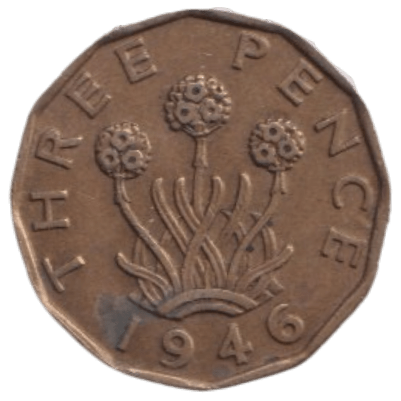 1946 THREE PENCE ( FINE ) REF-6 - THREEPENCE - Cambridgeshire Coins