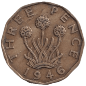 1946 THREE PENCE ( FINE ) REF-8 - THREEPENCE - Cambridgeshire Coins