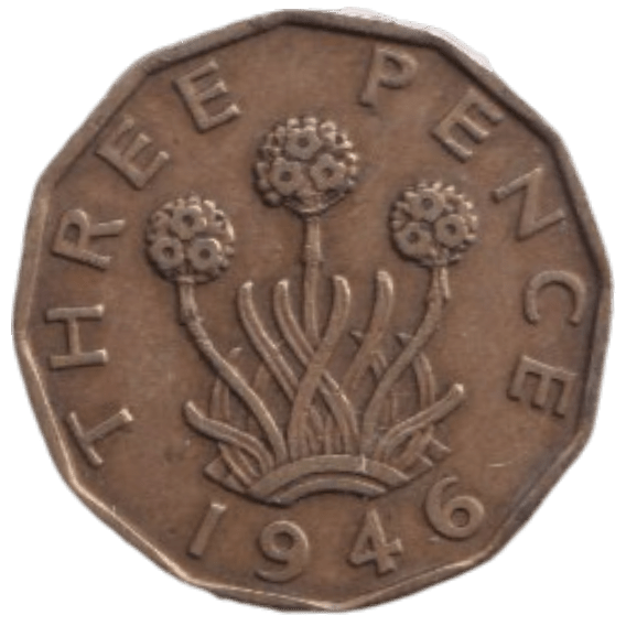 1946 THREE PENCE ( FINE ) REF-9 - THREEPENCE - Cambridgeshire Coins