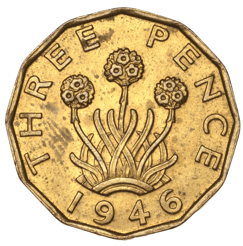 1946 THREEPENCE ( AUNC ) SCARCE BRASS - THREEPENCE - Cambridgeshire Coins
