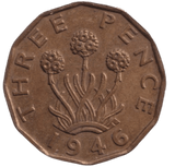 1946 THREEPENCE ( EF ) - THREEPENCE - Cambridgeshire Coins