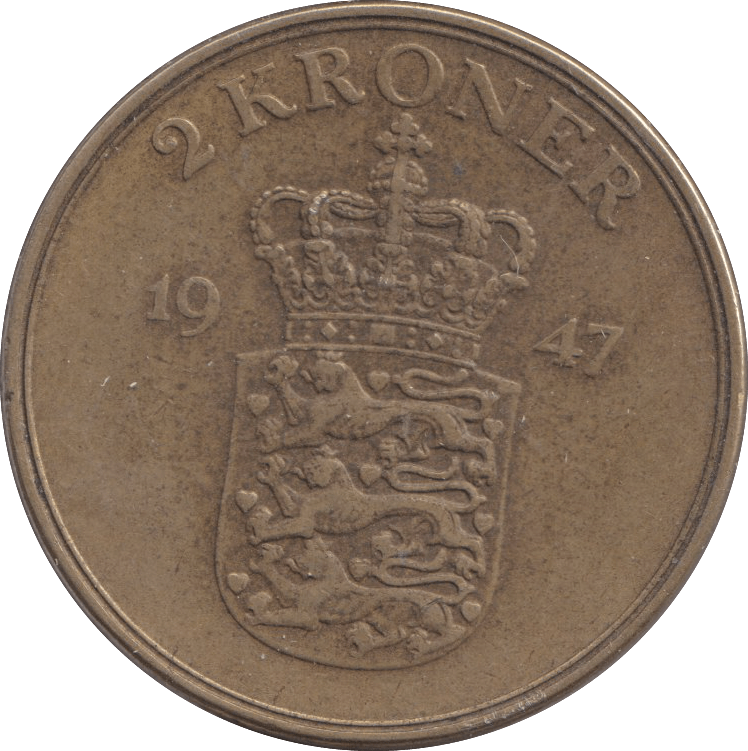 1947 DANISH 2 KRONER - Silver Proof - Cambridgeshire Coins