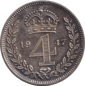1947 MAUNDY FOURPENCE ( UNC ) 1 - MAUNDY FOURPENCE - Cambridgeshire Coins