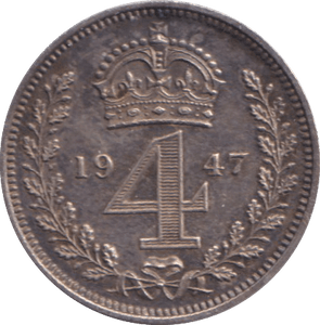 1947 MAUNDY FOURPENCE ( UNC ) 2 - MAUNDY FOURPENCE - Cambridgeshire Coins