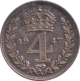 1947 MAUNDY FOURPENCE ( UNC ) 2 - MAUNDY FOURPENCE - Cambridgeshire Coins