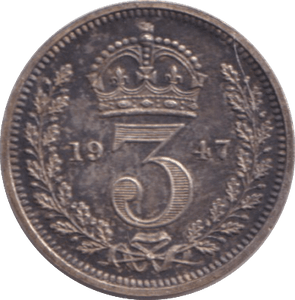 1947 MAUNDY THREEPENCE ( UNC ) 1 - MAUNDY THREEPENCE - Cambridgeshire Coins